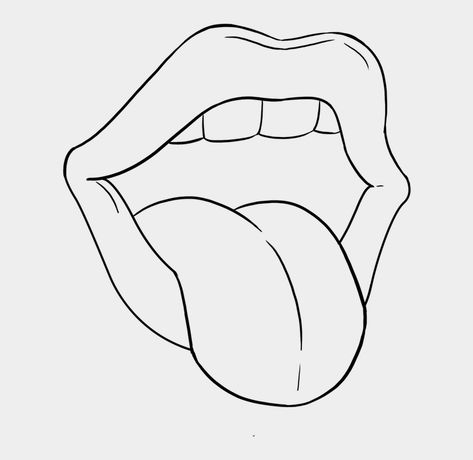 Mouth Drawing Tongue Out, Tounge Drawing References, How To Draw Lips With Tongue Out, Mouth And Tongue Drawing, How To Draw Tongue Sticking Out, Talking Mouth Drawing, Lips With Tongue Out Drawing, Mouth With Tongue Out Drawing, Tongue Sticking Out Drawing