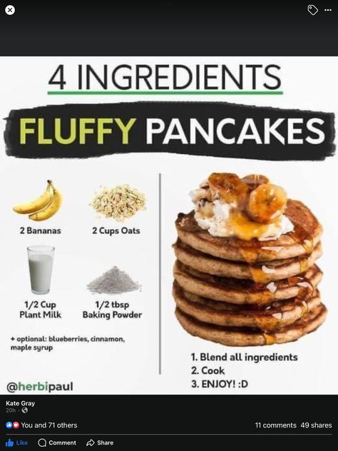 Healthy Breakfast Recipes Easy, Healthy Sweets Recipes, Breakfast Brunch Recipes, Delicious Vegan Recipes, Healthy Sweets, Breakfast Recipes Easy, Vegan Eating, Vegan Dishes, Base Foods