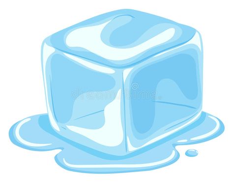 How To Draw An Ice Cube, Ice Cube Illustration, Ice Cube Drawing, Ice Clipart, Ice Cube Melting, Rhinestone Ideas, Cube Games, States Of Matter, Canvas Painting Tutorials