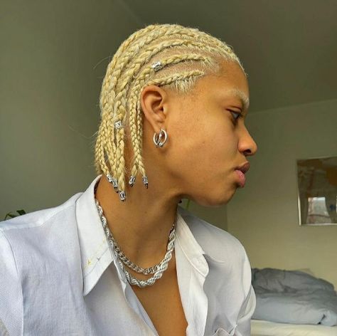 Shoulder Length Blonde, Cornrow Hairstyles For Men, Blonde Braids, Different Hair Colors, Pelo Afro, Mens Braids, Cornrow, Cornrow Hairstyles, Short Natural Hair Styles