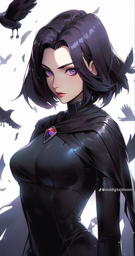 Raven Fanart, Superhero Images, Raven Cosplay, Robin And Raven, Raven Beast Boy, Snk King Of Fighters, Teen Titans Fanart, Dark Evil, Dc Comics Wallpaper