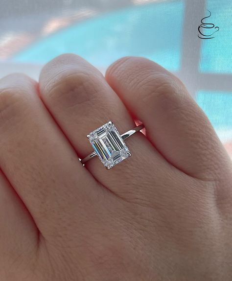 New In! Spring 2023 The Grace 💎The Grace features sunning 3CT emerald cut simulated diamond stone with hidden halo underneath it on an elegant 1.8mm sterling silver 925 band. 💎If you're looking for a graceful, bold and beautiful ring, look no further. Made of high quality sterling silver 925 and plated with rhodium it is guaranteed not to rust or turn your finger green.  💎Will come in a box ready for a Gift  Will be shipped within 1-2 business days from Los Angeles CA -------------------------------------------- Materials: Base Metal:Fine Sterling Silver 925 Plating : Plated with Rhodium  Stones: Simulated Diamonds (5A CZ diamonds) Center stone size: 3CT(7mm*10mm) Fit: true to American 🇺🇸 size., if you're full size go half size up 📸 Follow Our Instagram for discounts and promotions @ Emerald Cut Engagement Ring With Plain Band, All Silver Engagement Ring, Emerald Engagement Ring With Band Silver, Emerald Engagement Ring With Silver Band, Silver Emerald Cut Wedding Ring, Emerald Wedding Ring Silver, Emerald Ring Silver Band, Silver Wedding Rings Emerald Cut, Silver Wedding Band With Diamonds