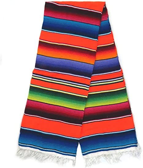 Amazon.com: Mexican Serape Blanket, Traditional Saltillo Mexican Blanket, Handmade Mexican Blankets and Throws, Multipurpose Indoor and Outdoor Blankets and Throws, 84 x 55 Inches, Orange - Leos Imports : Home & Kitchen Mexican Serape Blanket, Serape Blanket, Mexican Serapes, Mexican Blanket, Outdoor Blankets, Blanket Handmade, Handmade Throws, What In My Bag, Traditional Mexican