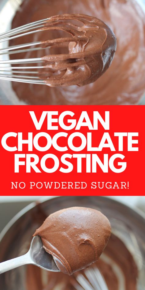 Healthy Vegan Frosting, Vegan Icing Frosting, Vegan Chocolate Icing, Healthy Chocolate Frosting Recipe, Healthy Chocolate Frosting, Vegan Frosting Recipe, Vegan Cake Frosting, Chocolate Frosting Easy, Dairy Free Chocolate Frosting