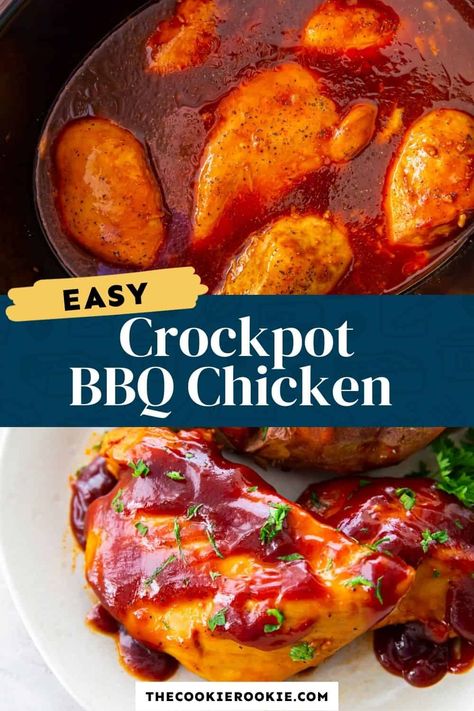 Easy Crock Pot Bbq Chicken, Crock Pot Bbq Chicken Recipes, Bbq Chicken Recipes Crockpot, Bbq Chicken In Crockpot Easy, Chicken In Bbq Sauce, Crock Pot Chicken Bbq Slow Cooker, Easy Crockpot Barbeque Chicken, Slow Cook Barbecue Chicken, Easy Barbecue Chicken Crock Pot