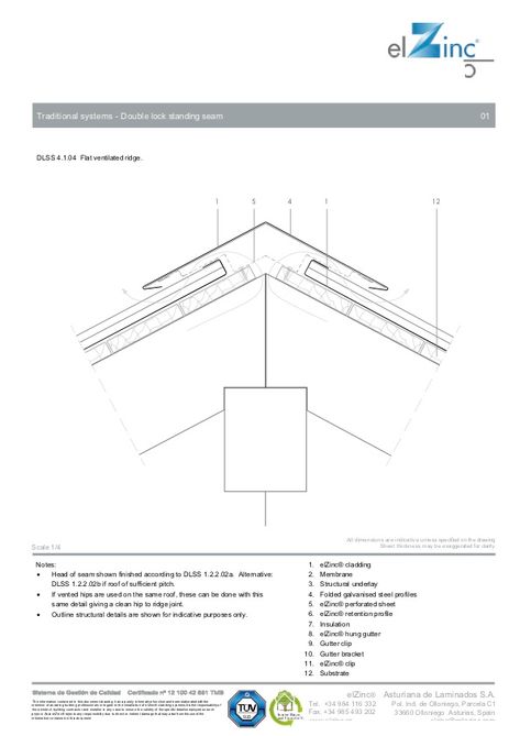 Metal Roof Detail, Zinc Roof Detail, Pliage Tole, Roof Cap, Zinc Roof, Roof Flashing, Membrane Roof, Brick Detail, Metal Cladding