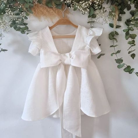 Christening Baby Girl Dress, Toddler Baptism Outfit Girl, White Dress For Baby Girl, Baby White Dress, Bridesmaid Dress White, Linen Baby Dress, Baby Wedding Dress, Baby Wedding Outfit