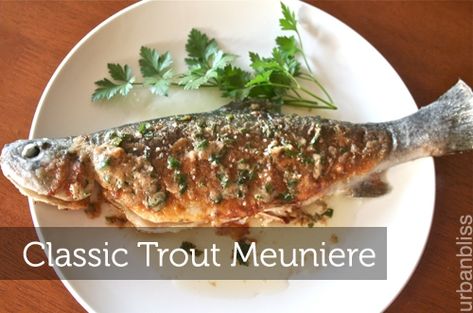 Trout Meuniere, Whole Trout Recipes, Whole Fish Recipes, Sauvignon Blanc Wine, Trout Recipes, Eating Fish, Whole Fish, Foodie Friday, Savory Dinner