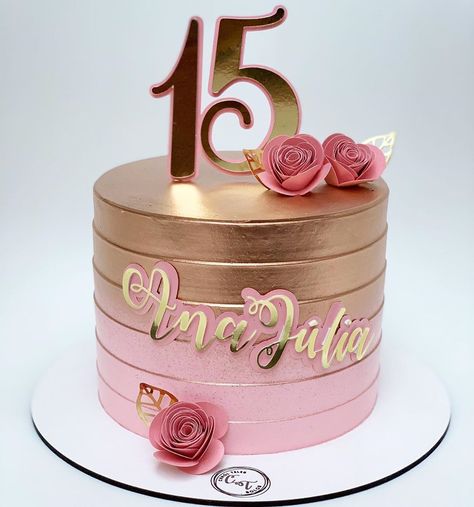 40th Birthday Cake For Women, Birthday Cake Roses, Rose Gold Cake, Single Tier Cake, Elegant Birthday Cakes, Ice Cake, Chocolate Oats, 40th Birthday Cakes, Birthday Cakes For Women