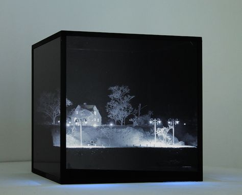 Shadow Box Kunst, Drukarka 3d, Shadow Box Art, Glass Cube, Glitch Art, Sculpture Installation, Shadow Boxes, Black Box, Box Art