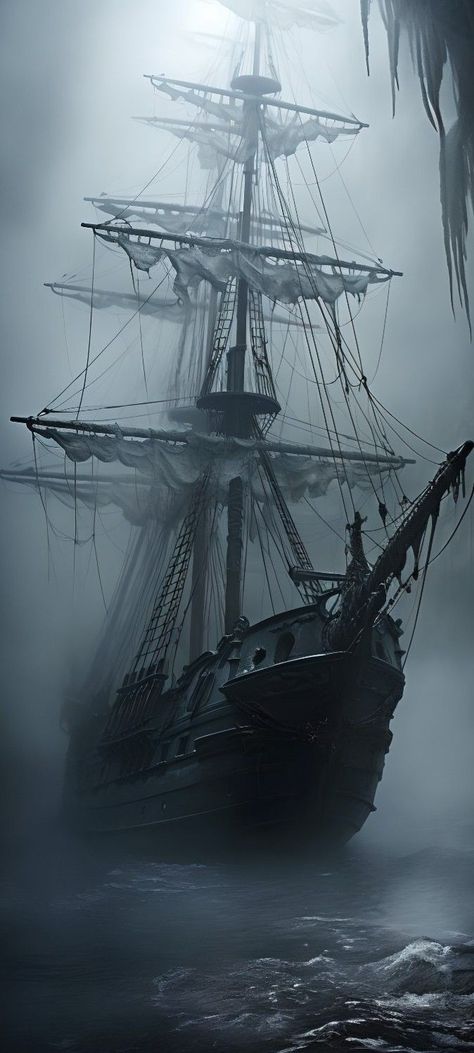 Black Pearl Ship Wallpaper, Shipwreck Aesthetic, Kraken And Ship, Pirate Wallpaper, Dark Pirate, Ghost Ship Art, Ship Aesthetic, Old Pirate, Black Pearl Ship