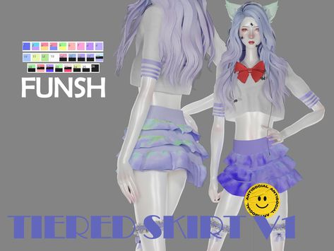 Tier Skirt, Tiered Skirt, Sims 4, Sailor Moon, Slots, Mesh, Moon, Skirt, Ring