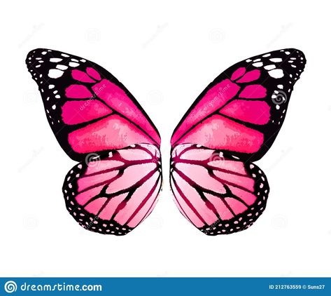 Pink Monarch Butterfly, Monarch Butterfly Wings, Pink Printable, Monarch Butterfly, Butterfly Wings, Pixel Art, The White, White Background, Stock Images