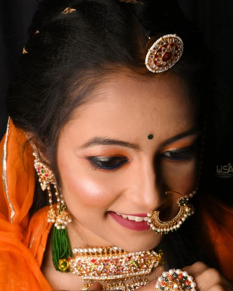 Rajasthani makeup look . . Contact us for more detail about hair makeup skin services and classes 7974084925 . . . Student makeup work @_srishtii_makeover ACADEMY @unicorn_salon_academy . . #indianjewelry #bridalcollection #plated #kanbali #bridals #bridaltrends Rajasthani Makeup Look, Student Makeup, Dance Competition, About Hair, Bridal Collection, Skin Makeup, Indian Jewelry, Contact Us, Makeup Looks