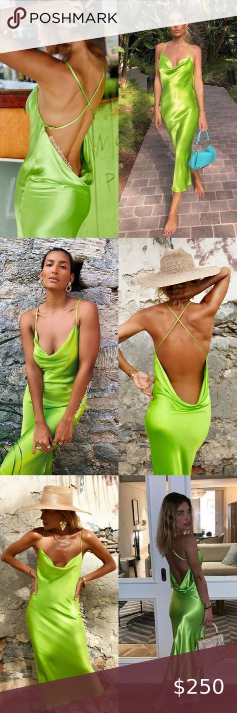 RAT & BOA Lima Dress Green Slip Dress Satin Slip Dress Satin, Green Slip Dress, Rat And Boa, Summer Soiree, Dress Satin, Satin Slip Dress, Feel Special, The 90s, Ticks