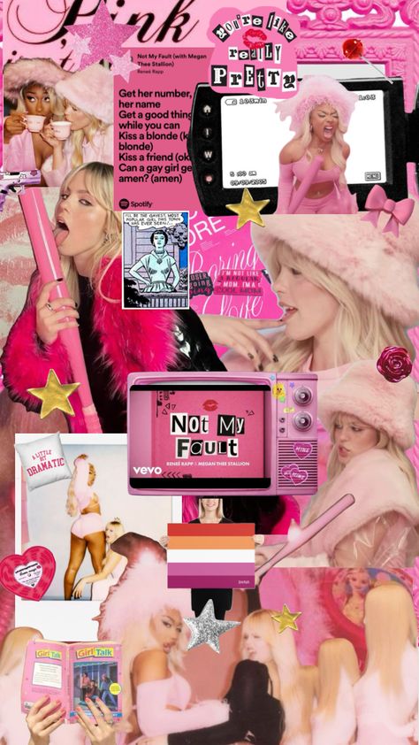 Not my fault by Renee Rapp ft. Megan Thee Stallion #meangirls #pinkaesthetic #reneerapp #reneerappwallpaper #megantheestallion #renee rappandMegantheestallion #lesbianslay #lesbianism #dyke #meangirls Renee Rapp Wallpaper, Renee Rapp, My Fault, Megan Thee Stallion, Wallpaper App, Mean Girls, Pink Aesthetic, Festival