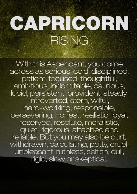 capricornrising Capricorn Rising Sign, Cap Rising, Astrology Knowledge, Capricorn Ascendant, Moon Sign Astrology, Rising Signs, Star Facts, Ascendant Sign, Astrology Houses