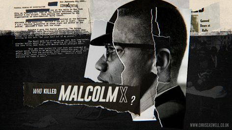 'Who Killed Malcolm X?' - Main Titles Concept on Behance Collage Title Sequence, Art Title Ideas, Art Of The Title, Banner Design Inspiration, Motion Design Video, Motion Graphics Inspiration, Thumbnail Design, Beauty Products Photography, Malcolm X