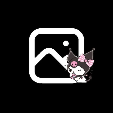 Kuromi Snapchat Icon, Hello Kitty App Icons Aesthetic, Kuromi Logo, Kuromi App Icons, Kuromi Icon, Pink Hello Kitty Wallpaper Iphone, Cat App, Ipad Organizer, Kawaii App