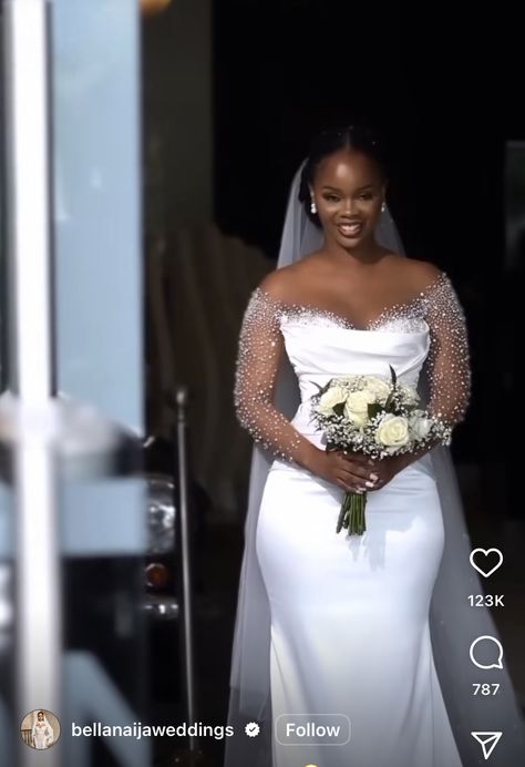 Black African Wedding Dress, Wedding Dress With Sleeves Black Women, Classy Wedding Dress Black Women, Simple White Wedding Dress Long Sleeve, White Wedding Dress Black Women, Modest Wedding Dresses Black Women, Simple Wedding Dress Black Women, Wedding Dress On Black Women, Elegant Wedding Dress Black Women