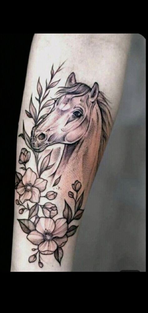 Equine Tattoo, Arm Quote Tattoos, Tattoo Main, Horse Tattoo Design, Cowgirl Tattoos, Quote Tattoos Girls, Country Tattoos, Unicorn Tattoos, Western Tattoos