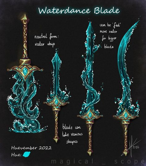 الفن الرقمي, Super Powers Art, Pretty Knives, Types Of Swords, Fantasy Magic, Fantasy Props, Magic Design, Cool Swords, D&d Dungeons And Dragons