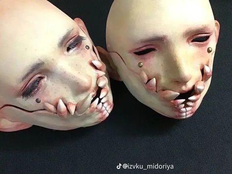 Dr Face, Masks Art, Creepy Art, Monster Design, Doll Repaint, Ooak Dolls, Ball Jointed Dolls, Creature Design, Art Plastique