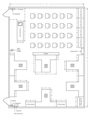 http://www.flinnsci.com/teacher-resources/laboratory-design/laboratory-design-floor-plans/floor_plan2/ Layout Drawing Architecture, Science Laboratory Design, Middle School Science Lab, Robotics Lab, Medical Assistant Humor, Labs Plan, Science Lab Decorations, Google Ideas, Medical School Interview