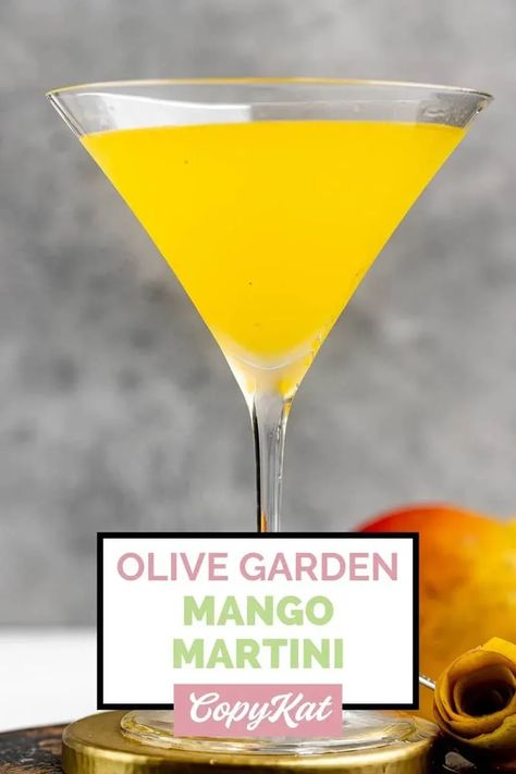 Experience a tropical escape with an Olive Garden Mango Martini! Infused with the sun-kissed flavor of ripe mango, this cocktail artfully melds the richness of rum with the zesty notes of triple sec. Every sip is a dance of flavors, transporting you to sun-soaked beaches and warm, balmy nights. Whether you're celebrating a special occasion or just elevating your evening, this martini is your passport to paradise. Get the easy copycat recipe and find out how to make the best mango martini. Mango Martini Recipe, Cocktail With Rum, Mcdonalds Sweet Tea, Mango Martini, Olive Garden Recipes, Drink At Home, Flavored Rum, Ripe Mango, Tropical Drinks