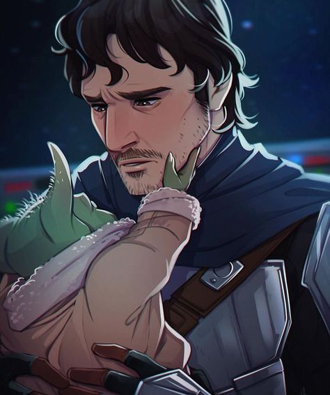 Star Wars Drawings, The Force Is Strong, Star Wars Artwork, Star Wars Fan Art, Star Wars Pictures, Star Wars Fandom, Star Wars Baby, Pedro Pascal, Star Wars Universe