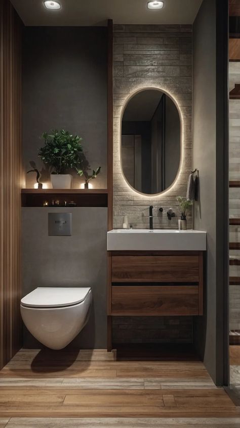 Unleash Your Creativity: 15 Best Bathroom Design Ideas for Small Spaces - Inspire Inlet Toilet Bathroom Ideas Small, Small Bathroom Ideas Rustic Modern, Very Small Modern Bathroom, Small Bathroom Sink Ideas Modern, Very Small Wc Design, Small Stone Bathroom Ideas, Small Toilet Ideas Modern, Modern Bathroom Design Latest Trends Small, Dark Bathroom Ideas Small