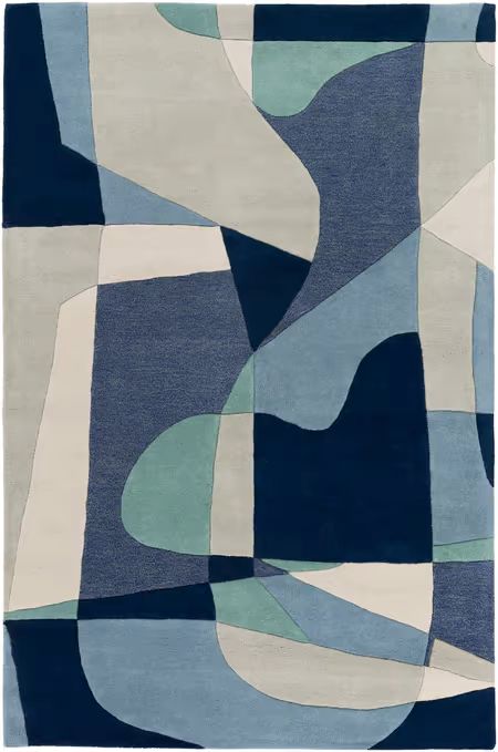 Forum FM-7195 Blue Rug Surya Rug, Industrial Area Rugs, Surya Rugs, Navy Area Rug, Music Room, Beige Rug, Indoor Area Rugs, Art Abstrait, Blue Rug