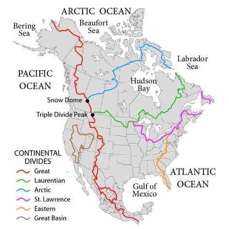 Weird Maps, Georgia Summer, Interesting Maps, Outdoor Skills, Backpacking Trails, Adventure Motorcycle, Visit Colorado, Continental Divide, Arctic Ocean