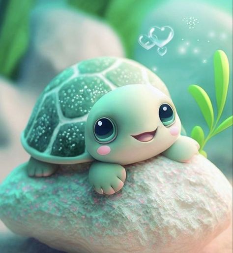 Turtle Wallpaper, Cute Small Animals, Cute Animal Clipart, Turtle Art, Cute Turtles, Baby Turtles, Cute Cartoon Pictures, Cute Animals Images, Cute Cartoon Animals