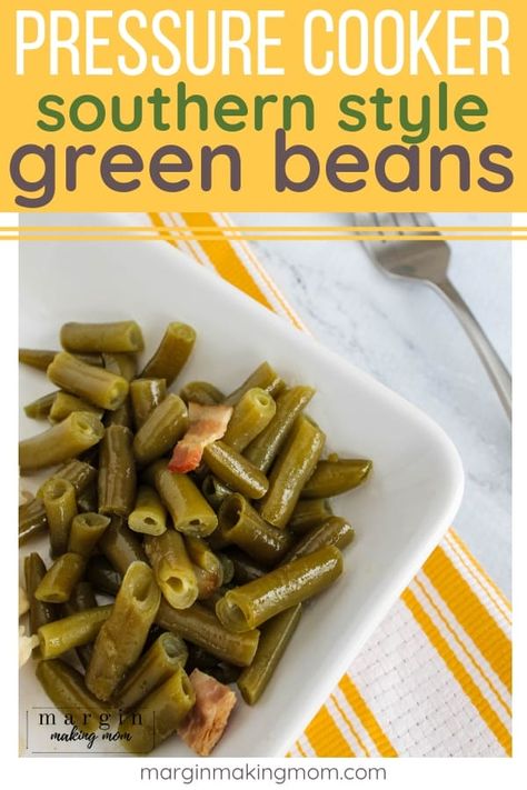 Southern Style Green Beans Instant Pot, Instant Pot Frozen Green Bean Recipes, Instant Pot Southern Green Beans, Pressure Cooker Green Beans, Slow Cooker Frozen Green Beans, Instant Pot Canned Green Beans, Frozen Green Beans Instant Pot, Green Beans In Instant Pot, Green Beans Instant Pot