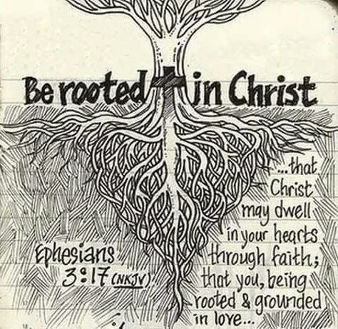 Rooted in Christ Bible Graphic, Rooted In Christ, Faith Board, Artist Journal, Ayat Alkitab, Angel Decor, Bible Reading, Quotes Art, Bible Art Journaling