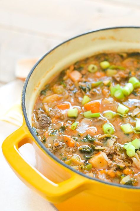 Nightshade-Free Vegetable Beef Soup {AIP Paleo, Gluten-Free, Grain-Free, Dairy-Free, Soy-Free, Whole 30} | cleaneatingveggiegirl.com