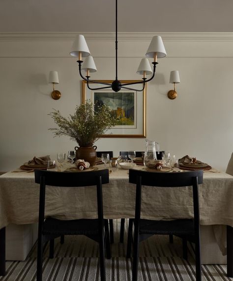 Be our guest 🎵🍽️ Another lovely design by @alexiskoehlerinteriors featuring a beautiful combo of lighting (the Piaf chandelier and Vendome sconces)! 😍💡👌 Build: @kbqualitycontracting 📷: @niamhbarryphoto 2 Pendants Over Dining Table, Pendants Over Dining Table, Piaf Chandelier, Enchanting Places, Be Our Guest, Modern Vintage Decor, April 4, Light House, Vintage Modern