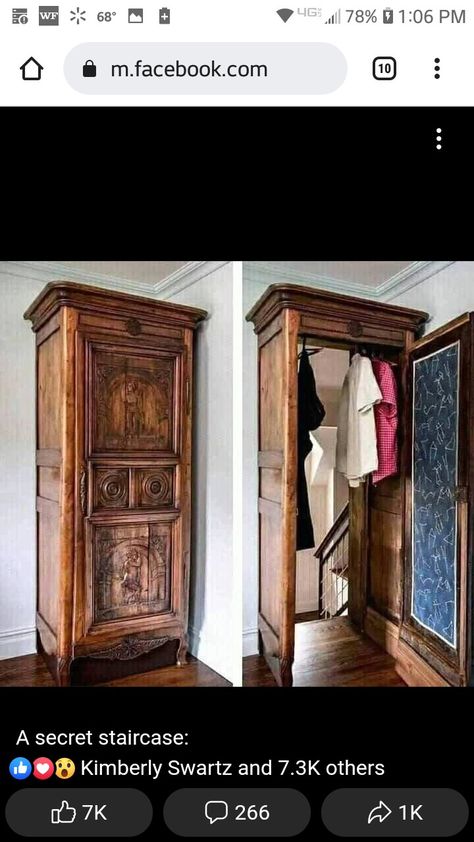 Paint like a wardrobe? French Provincial Home, Escape To The Chateau, Cabin Bedroom, Condo Kitchen, Secret Door, Hidden Door, Home Upgrades, Rustic Cabin, Home Library