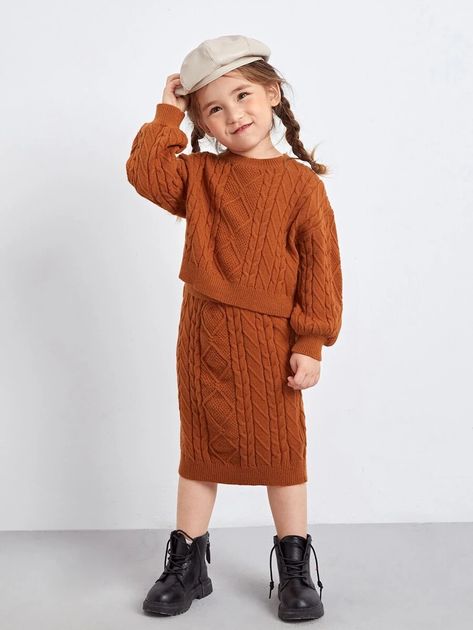 Woolen Sweater Design, Knitted Winter Dress, Sweater Knit Skirt, Dress Designs For Girls, Cable Knit Dress, Woolen Dresses, Woolen Sweaters, Drop Shoulder Sweater, Drop Shoulder Sweaters