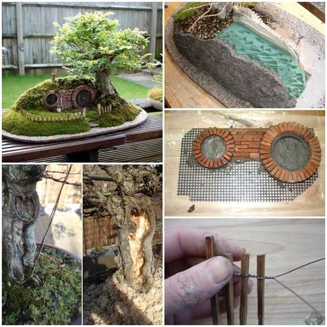 Hobbit Houses Diy, Casa Do Hobbit, Hobbit Garden, Casa Hobbit, Concrete Paving, Faeries Gardens, Mini Fairy Garden, Fairy Crafts, Hobbit House