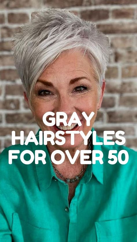 This compilation walks you through 50 charming youthful gray hairstylesall for ladies over 50. Gray Hairstyles For Women, Short Grey Haircuts, Grey Hair And Glasses, Haircut Gray Hair, Umgestaltete Shirts, Grey Bob Hairstyles, Short Hairstyles Over 50, Gray Hairstyles, Gray Hair Pixie Cuts