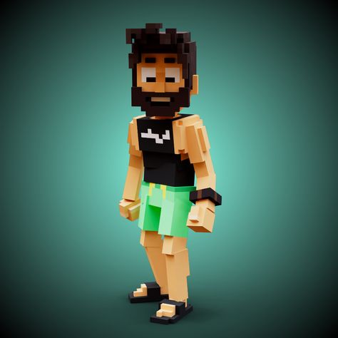 ArtStation - Voxel Gav Voxel Character, Sandbox Ideas, Voxel Games, Voxel Art, Detective Game, Art Games, Pixel Art Games, Character Base, 16 Bit