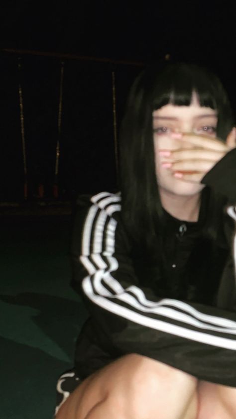 Russian Adidas Aesthetic, Yung Lean Nails, Alt Photo Ideas, Alt Black Hair, Goth Black Hair, Yung Lean Aesthetic, 2016 Aesthetic Tumblr, 2016 Tumblr Aesthetic, Adidas Tumblr