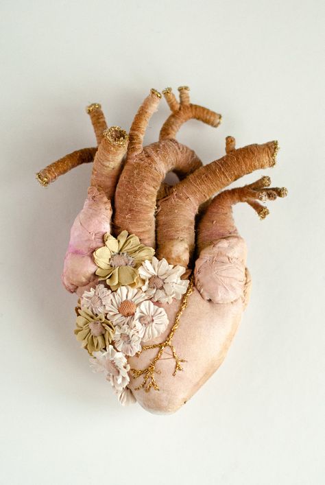 Art Bizarre, Textile Sculpture, Colossal Art, Faux Taxidermy, Modern Crafts, Textile Fiber Art, Anatomical Heart, Human Heart, Art Textile