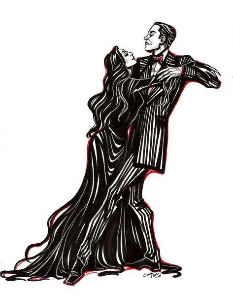 the addams family, fan art, morticia and gomez Morticia And Gomez, Gomez And Morticia, Two People, Deviantart, I Love, Black And White, Halloween, White, Black