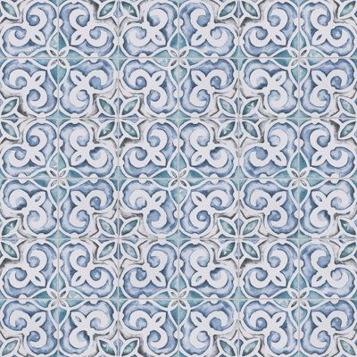 Merola Tile Bathroom, Blue Pattern Tile, Tiles Mediterranean, Merola Tile Blue, Portuguese Blue Tiles, French Tile, Portugal Blue Tile, Greek Tile Pattern Blue And White, Mediterranean Tiles