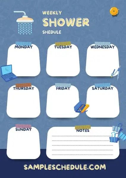 printable shower schedule template Shower Schedule, Schedule Printable, Visual Schedule, Kids Schedule, Shower Time, Ra Ideas, Weekly Schedule, Kids Calendar, Schedule Template