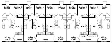 J748-5 floor plan Apartment Units Floor Plan, 5 Unit Apartment Building Plans, Six Plex House Plans, 20 Unit Apartment Building Plans, Apartment Unit Floor Plan, 4 Unit Apartment Building Floor Plans, 4 Plex House Plans Single Story, Micro Apartment Floor Plans, 4 Unit Apartment Building Plans