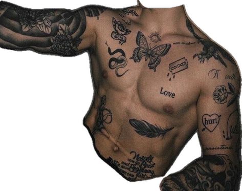 Man Chest Tattoo, Man Chest, Chest Tattoo Ideas, Torso Tattoos, Back Tattoos For Guys, Chest Tattoo Men, Boy Tattoos, Hot Tattoos, Aesthetic Tattoo